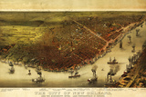 New Orleans, Louisiana - Panoramic Map
