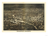 Buy Minneapolis, Minnesota - Panoramic Map at AllPosters.com