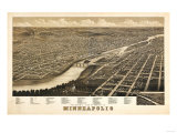 Minneapolis, Minnesota - Panoramic Map