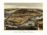 New York City, New York - Panoramic Map
