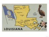 Buy Louisiana - Detailed Map of State at AllPosters.com