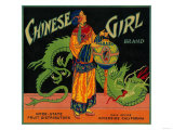 Buy Chinese Girl Orange Label - Riverside, CA at AllPosters.com