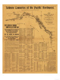 Buy Salmon Canneries of the Pacific Northwest - Panoramic Map at AllPosters.com