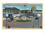 Seaside, Oregon - Broadway from Trail's End Turn-A-Round Premium Poster