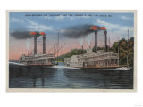 Buy St. Louis, MO - View of Natchez & Robert E. Lee at AllPosters.com