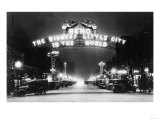 Famous Reno Entrance Sign Lit Up at Night - Reno, NV