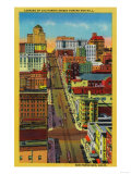 Looking up California Street toward Nob Hill - San Francisco, CA