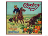 Buy Cowboy Orange Label - Tustin, CA at AllPosters.com