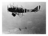 Curtiss JN-4 Jenny Aircraft With Model Wing Suspended Photograph - Edwards AFB, CA