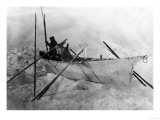 Buy Eskimo in Boat made with Skins called an Omiak Photograph - Alaska at AllPosters.com