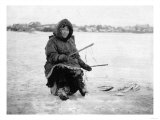 Buy Eskimo Ice Fishing in Nome, Alaska Photograph - Nome, AK at AllPosters.com