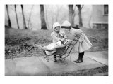Girls Playing with Doll in a Carriage Photograph - New York, NY
