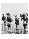 Japanese Mothers and Children Fishing Photograph - Japan