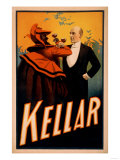 Kellar Magician Drinking Wine with the Devil Magic Poster Premium Poster