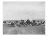 Cowboys Sitting around Chuckwagon Photograph - Belle Fourche, SD