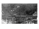 View of a Western Pacific Train on a Bridge - Plumas County, CA