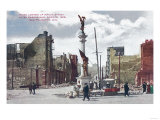 Ruins Along Mason Street, Union Square Statute - San Francisco, CA