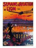 Semaine d' Aviation De Lyon Vintage Poster - Europe
