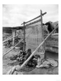 Navajo Women Weaving Blankets Photograph
