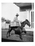 Puerto Rican Mail Carrier outside Post Office Photograph - Puerto Rico