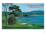 Aerial View of the 18th Green at the Golf Course - Pebble Beach, CA