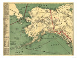 Alaska - Panoramic State Map Premium Poster
