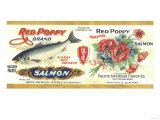 Buy Red Poppy Salmon Can Label - Bellingham, WA at AllPosters.com