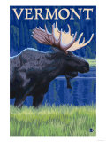 Vermont - Moose in the Moonlight