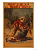 An Arizona Cowboy - Cowboy and Indian Fight Poster