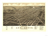 Ann Arbor, Michigan - Panoramic Map