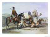 Buy Kafila with a Camel Bearing a Hodesh, The Valley of the Nile, Engraved Lehnert, c.1848 at AllPosters.com