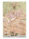 Buy Plan of Le Havre in 1583, from Les Premiers Oeuvres de Jacques Devaulx Pillote En La Marine at AllPosters.com