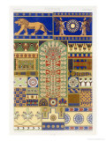 Assyrian Style, Plate XVII, Polychrome Ornament, Engraved by Dufour and Lebreton, Pub.Paris, 1869
