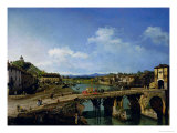 View of an Old Bridge over the River Po, Turin, 1745
