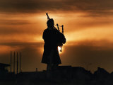 Piper William Bill Millin Playing Bagpipes, Normandy Beach