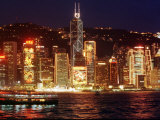 The Buildings are Lit up for the Handover Celebrations, Hong Kong 26, June 1997