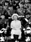 Queen Mother Sitting with Soldiers of the 1st Battalion 51st Highland Volunteers