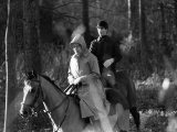 Queen Elizabeth II Out Riding with Prince Edward on New Year's Day 1980