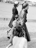 Queen Elizabeth II Walking with Princess Anne While Prince Charles Walks with Lady Mountbatten Photographic Print