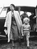 Princess Anne at Four Years Old Arriving with Queen Elizabeth at a Horse Show May 1955