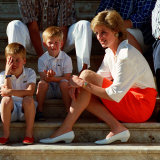 Buy Princess Diana with Sons William and Harry in Majorca as Guests of King Juan Carlos of Spain at AllPosters.com