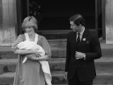 Buy Princess Diana Holds Baby Prince William Outside Hospital with Prince Charles at AllPosters.com