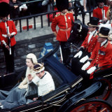 Buy The Queen and Prince of Wales Drive Through Caernarvon After Investiture July 1969 at AllPosters.com