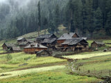 Buy Kashmiri Village in Warwan Valley Beneath a Deodar Forest at AllPosters.com