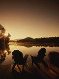 Buy Pair of Adirondack Chairs on a Dock at the Mirror Lake Inn at AllPosters.com