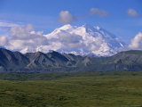 Mt. Mckinley and Cumulus Clouds in Late Morning Light Photographic Print