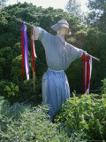 Colonial-Style Scarecrow Guards a Williamsburg Garden