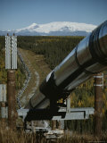 Buy Trans-Alaska Pipeline with Mount Wrangell in the Background at AllPosters.com