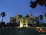 Buy Twilight View of Building with Palm Trees in Cuba at AllPosters.com