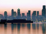Buy City Skyline across Elliot Bay with Freight Ships in Foreground at AllPosters.com
